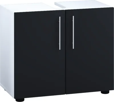 Immagine prodotto di Mobile lavabo in legno | Armadio bagno | Dimensioni: H. 51 x W. 60 x D. 30 cm | 2 porte girevoli | mobili da bagno moderni - Flandu ll