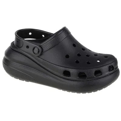 A black Crocs Classic Crush clog is shown from a side-angle on a white background.