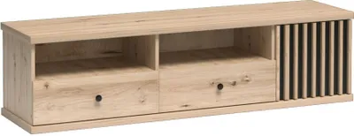 Produktbild von Bettso TV-Schrank Industrial Fernsehtisch TV Lowboard CALI C6 160 x 43 cm Eiche Artisan mit Lamellen