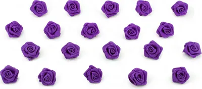 Satinrosen 15mm zum Basteln & Aufnähen 20 Stück Lila