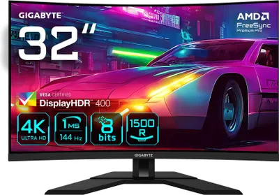 Produktbild von Gigabyte M32UC LCD-Monitor, Curved, 80 cm (31,5"), 3840 x 2160 (UHD), 1 ms, VA, neig/höhenverstellbar, HDMI, DisplayPort, USB, schwarz