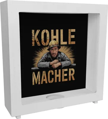 Produktbild von Kohlearbeiter - Kohlemacher Rahmen Spardose aus Holz für Nostalgie-Fans