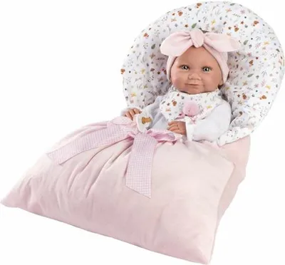 Produktbild von Vinylová detská bábika Tina v ružovom spacom vaku 40 cm