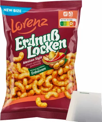 Produktbild von Lorenz ErdnußLocken Mexican Style Flips (175g Beutel) + usy Block