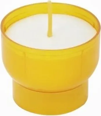 Produktbild von Opferlichte 3,5 Stunden Weiß mit Bernstein-Mehrweg-Kunststoff-Hülle 40 x Ø 47 mm, 300 Stück