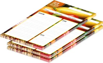 Produktbild von PRICARO Rezeptblock "Bunte Zutaten", A4, 25 Blatt, 3 Stück