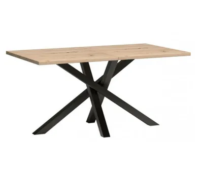 Image de Table à manger extensible ZLAMA – chêne artisan / noir
