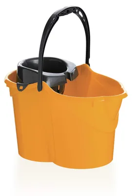 Eimer mit Auswringer, oval, 15 Liter, orange