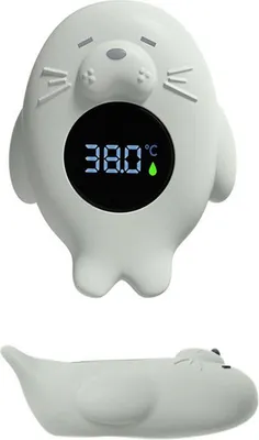Produktbild von Baby Badethermometer mit LED Display, Digitales Badewannen Thermometer, 3-Farb-Temperaturanzeige, Wasserdicht