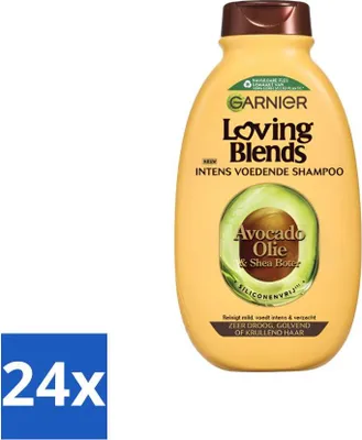 Zdjęcie produktu dla Garnier Loving Blends Szampon z olejkiem z awokado i masłem shea 300 ml - zestaw wartościowy - 24 sztuki