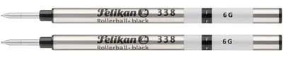 Produktbild von Pelikan 338 Kugelschreiber-Nachfüllpatrone – Schwarz (Packung mit 2 Stück)