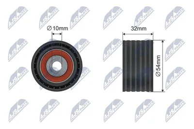 Produktbild von NTY RNK-RE-044 Umlenkrolle Zahnriemen Ø54mm für RENAULT Clio III Schrägheck (BR0/1, CR0/1) TWINGO II (CN0) CLIO II (BB0/1/2, CB0/1/2) für DACIA