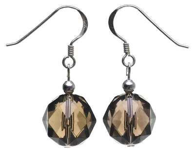 Produktbild von Ohrringe Ohrhänger aus Rauchquarz braun & 925 Silber facettiert Ohrschmuck