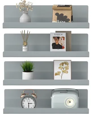 Produktbild von Schweberegale 4er-Set Kunststoff Grau 30x10x8 cm
