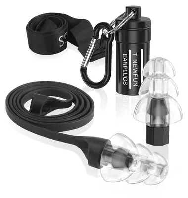 Immagine prodotto di Auricolari ad alta fedeltà in silicone, riutilizzabili, con cordoncino, con riduzione del rumore di 30 dB