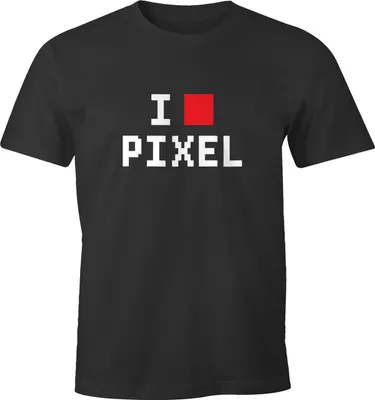 Produktbild von Herren T-Shirt I Love Pixel Fun-Shirt Nerd-Shirt Moonworks® anthrazit XL