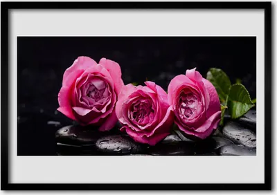 Produktbild von Bild 70x50 MDF-Rahmen Wandkunst Zen Spa Stone Roses Natur