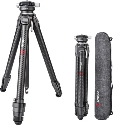 Obrázek produktu pro Stativ – Stativ (obecně) – Stativ pro fotoaparát – Stativ pro videokameru – Cestovní stativ – Uhlíková vlákna – Kulová hlava s panoramatickým záběrem 360°