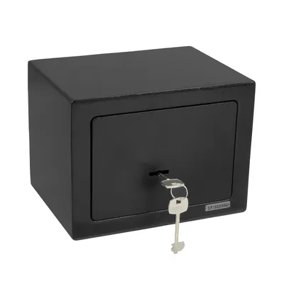 Produktbild von DOMINO Tresor Möbeltresor mit Schloss | Safe Geldschrank Boden-Wandtresor Wandsafe | Geldkassette Abschließbar | ink. 2 x Schlüssel | Stahl | Schwarz|