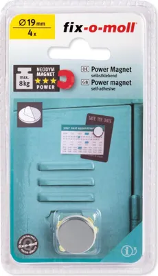 Product packaging for round magnets.