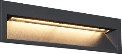 Zdjęcie produktu dla Nowoczesna lampa ścienna wpuszczana czarna 28 cm z LED IP65 - Mert