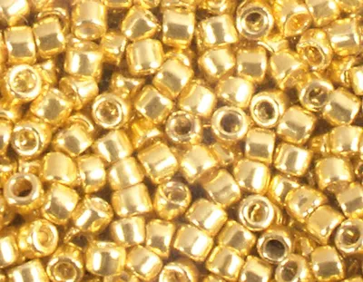 Zylinderperlen, vergoldet, 3,3 mm, 8/0, 100 g