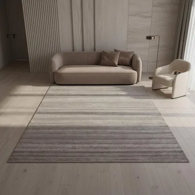 Produktbild von Wohnteppich Unifarben Modern Waschbar Strapazierfähig | Beige 200x290 cm Wohnzimmer Schnelltrocknend  | INN – Kadima Design