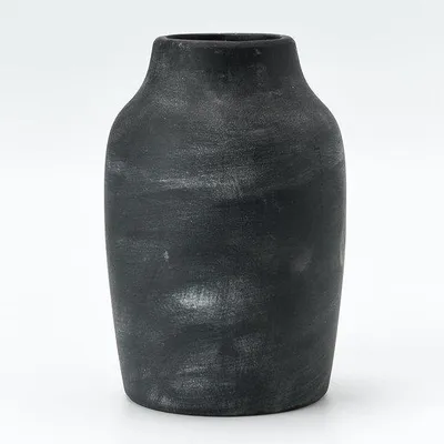 Zdjęcie produktu dla Ceramiczny wazon w stylu boho z terakoty, czarny, 7 cali