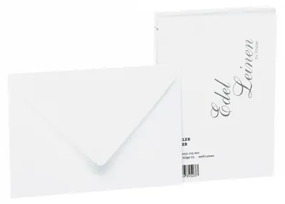 Produktbild von RÖSSLER Briefumschläge Edel Leinen weiß DIN C6 20 Stück