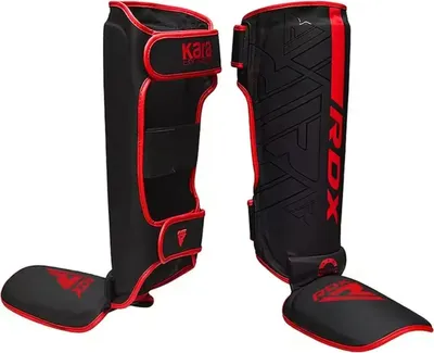 Produktbild von RDX Sports F6 Kara MMA Schienbeinschoner - Matzwart - Rot - Größe XL