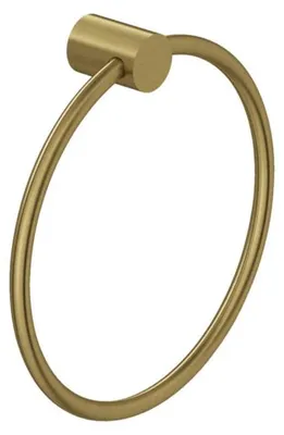 Produktbild von Kludi Handtuchring VELA R aus Metall, gebürstetes Gold, zur Wandmontage