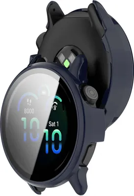 Produktbild von Schutzhülle mit Glas für Garmin Vivoactive 6, Bizon Case Watch Adamo, Blau
