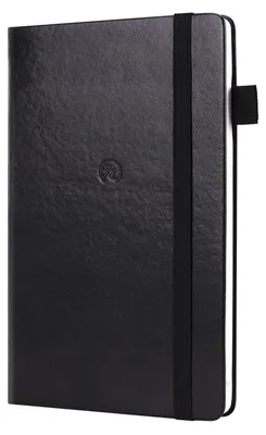 Immagine prodotto di Quaderno intelligente con copertina rigida, pagine a righe, chiusura elastica, formato 13 x 21 cm, colore nero
