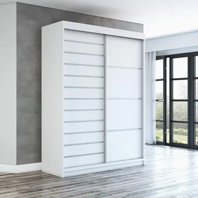 Produktbild von Schwebetürenschrank, 2-türig Schrank! Moderne Garderobe für Kleidung. Verschiedene Farben (Weiß, Schwarz, Somona) Kleiderschrank COLIN 160 cm