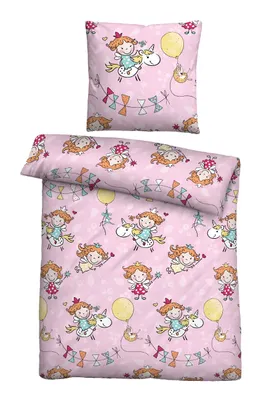 Zdjęcie produktu dla biberna pościel z delikatnego włókna EINHORN rose 1x 135x200 cm + 1x 80x80 cm