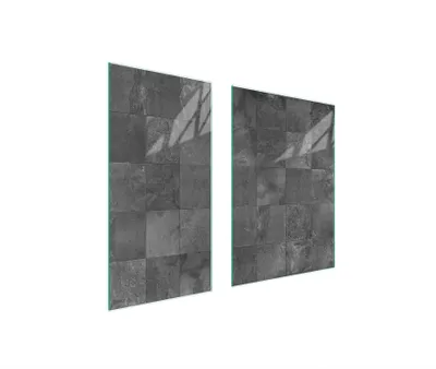 Image de Plaques de recouvrement pour cuisinière 2 pièces 75x52 Couverture de plaque vitrocéramique Verre Planche à découper Motif Gris