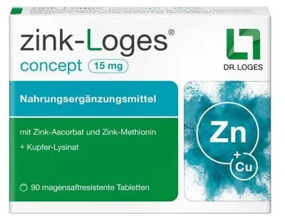 Zdjęcie produktu dla Zinc-Loges concept 15 mg tabletki powlekane dojelitowo 90 szt