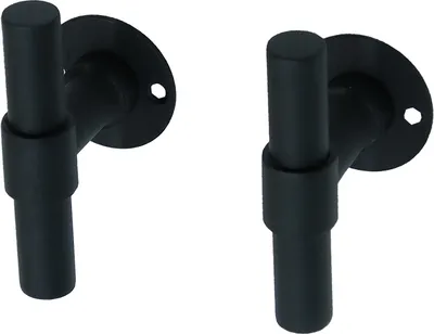 Immagine prodotto di Maniglie delle porte nere modello T su rosetta con rosette a cilindro - per set