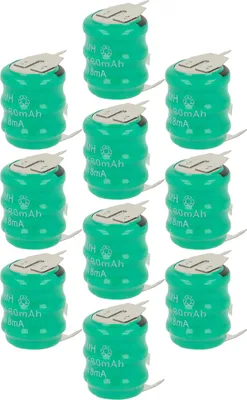 Produktbild von vhbw 10x NiMH Ersatz Knopfzellen-Akku (80 mAh, 3,6 V, NiMH)