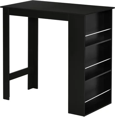 Immagine prodotto di Tavolo da bar - Tavolo da bistrot - Tavolo da pranzo - Mobile da bar - Scrivania - Design moderno - 3 ripiani portaoggetti