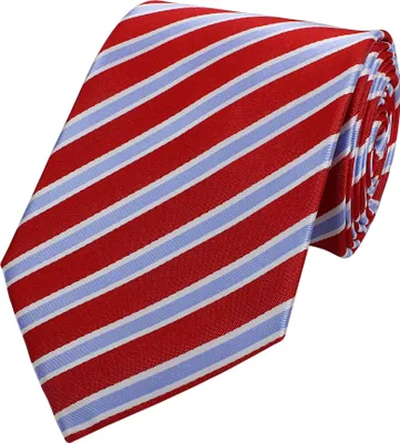 Produktbild von Fabio Farini - 1 Stück Gestreifte Herren Krawatten - klassische Schlips in 8cm Breite Breit (8cm), Rot/Lila/Weiß
