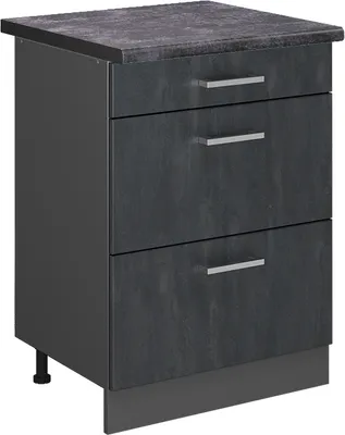 Produktbild von Küchenunterschrank Vicco R-Line Schwarz Beton 60 cm AP Anthrazit, Model 47598