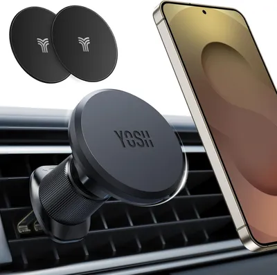 Zdjęcie produktu dla Magnetyczny Uchwyt Telefonu do Kratek Wentylacyjnych, Silne Magnesy do 2,2 kg, 360° Obrotowy, Dla Smartfonów