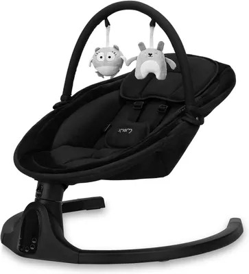 Zdjęcie produktu dla Kołyska elektryczna dla niemowląt - Funkcja kołysania - Uspokaja dziecko - Z funkcją Bluetooth - Do 9 kg - Kolor: czarny (Onyx)