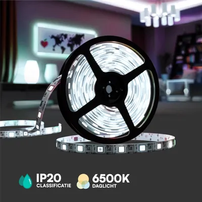 Obrázek produktu pro LED pásek V-TAC SMD2835 1200LED 24V IP20 Double PCB 10mb 7,5W/m 120LED/m VT-2835-7,5 6500K 750lm