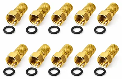 Produktbild von 10x F-Stecker 8 mm mit Gummidichtring für Koaxialkabel Antennenkabel Koax Kabel