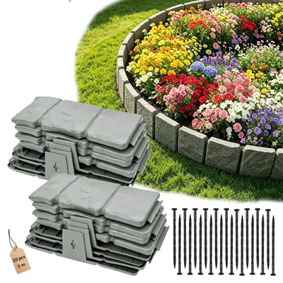 Immagine prodotto di Solidchoice - Set di 20 bordure flessibili per giardino, lunghezza totale 5 metri