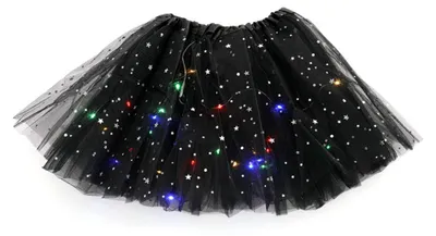 Produktbild von LED-Tüll-Tutu, leuchtender Rock, Ballett-Tanzrock, 40 cm, Schwarz