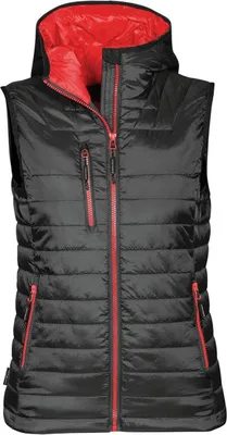 Produktbild von Stormtech Damen Gravity Thermo-Weste / Steppweste, ärmellos RW4645 (Medium) (Schwarz/Rot)