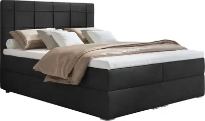 Produktbild von Bari 3 Boxspringbett 160x200, Bett Boxspring mit Lattenrost, Matratze Bonell und Topper – Ihr komfortables Doppelbett!" Graphite